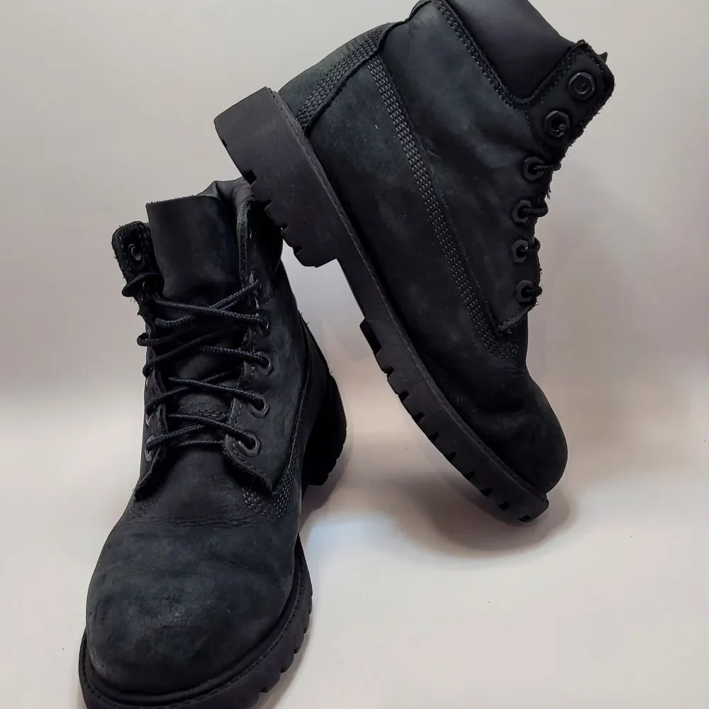 Timberland Junior's Size 4 Black Nubuck Waterproof Boots